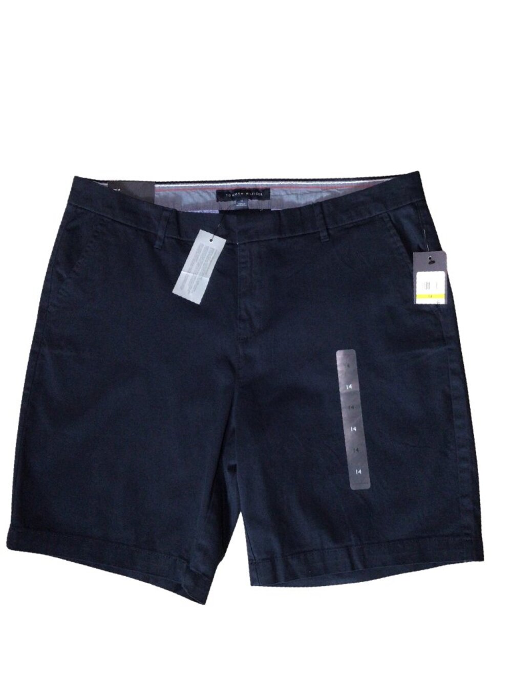 NWT Tommy Hilfiger Shorts Women’s 14 Navy Blue Hollywood 9” Inseam Chino Bermuda